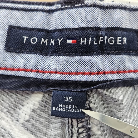 Tommy Hilfiger Palm Tree Navy Blue/White Summer Vacation Shorts Size 35 - Picture 10 of 11